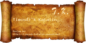 Timcsák Katalin névjegykártya