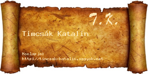 Timcsák Katalin névjegykártya